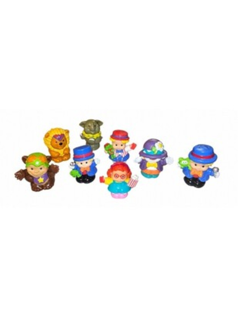 Fisher Price Little People Circus Amusement Park Figure Lot x8 Clown Lion Monkey